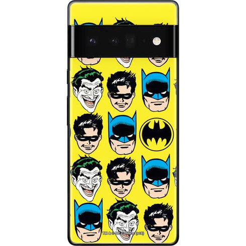 DC Comics Batman Vintage Character Pattern - Joker and Robin Google Pixel 6 Pro Skin